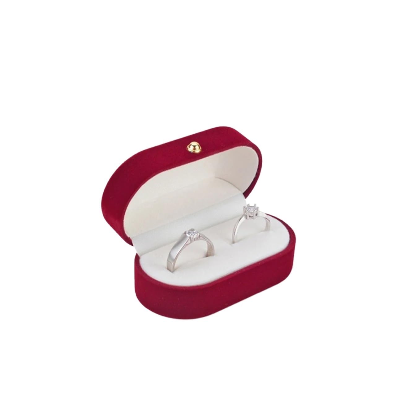 LCKKJHG Wedding Ring Box Double Ring Box Wedding Diamond Boxes Jewelry Display Organizer Proposal Engagement Ceremony Storage Cases(Red)