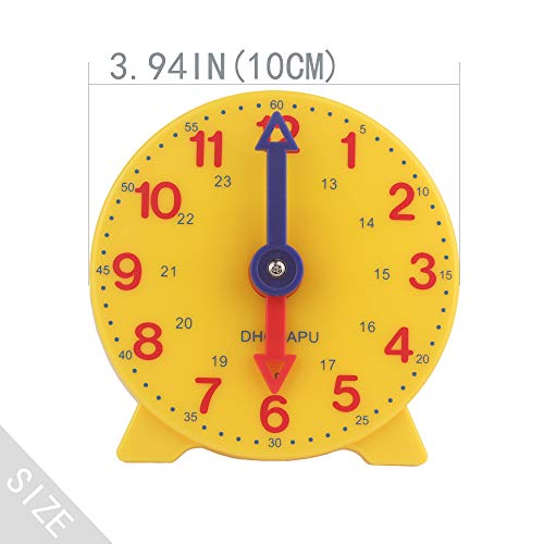 Dhchapu Student Learning Clock Time Teacher Gear Clock 4 Inch 12/24 Hour #TOP5