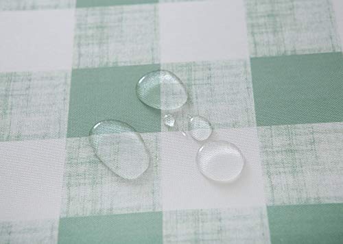 Aoohome 52 X 52 Inch Buffalo Check Square Tablecloth, Water Repellent Stain Resistant Fabric Square Table Cover For Kitchen And Dining Room, Heavy Duty, Machine Washable, Green #TOP3