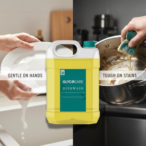 Image of Dishwash Gel - Tough on Grease, Gentle on Hands (Yellow, 5 Ltr.)