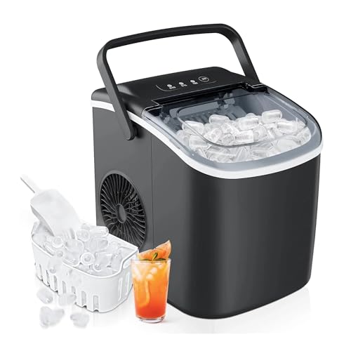 Fabricadora de hielo de encimera 25 lbs/24H plástico negro miniatura 2