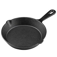 MOZUVE 6 Inch Cast Iron Skillet, Frying Pan with Drip-Spouts, Pre-seasoned Oven Safe Cookware, Camping Indoor and Outdoor Cooking, Grill Safe, Restaurant Chef Quality — image 2