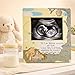 Wooden Ultrasound Picture Frame - Classic Bear & Friends Design, First Baby Announcement Sonogram Keepsake, Milestone Sign for Nursery Decor, Shower Gift & Decoration for New Parents