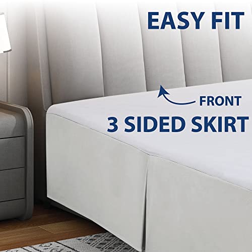 Falda de cama de microfibra de doble cepillado California King elegante 4