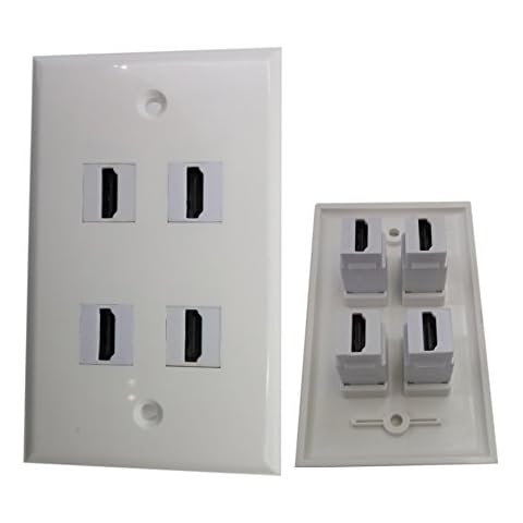 Lemeng 4 Port HDMI Keystone Face Plate Panel-White Cover