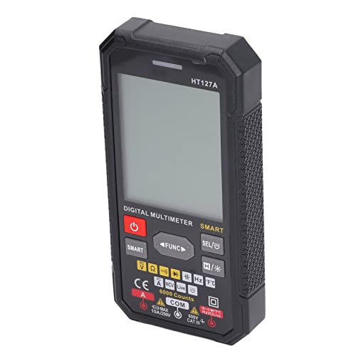 Image of Digital Multimeter Pocket Voltmeter, Smart True RMS Auto Ranging Voltage Tester with Color LCD 3 Result Display AC DC Current Resistance Continuity for Electricians Home ABS Mini