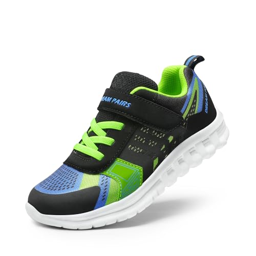 DREAM PAIRS Kids Sneakers Running,Black/Royal/Green,13 Little Kid
