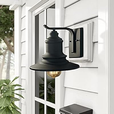 MOTINI Outdoor Barn Wall Light Fixture Farmhouse Rustic Style Wall Sconce with Black Finish,ETL Listed 41fLBg5QWwS. SS400