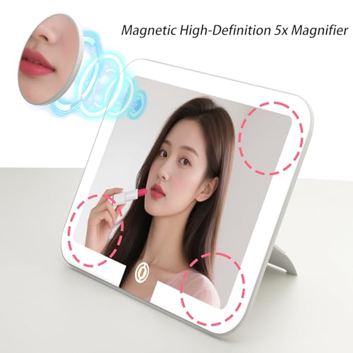 Miroir LED 3 modes pour trousse maquillage rechargeable de voyage - 2