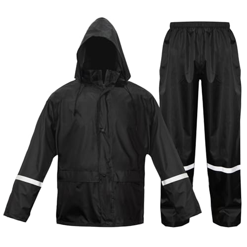 LOOGU Camo Rain Suit - Rain Gear for Men Waterproof, Lightweight Rain Coat, Breathable Mens Rain Jackets Hood
