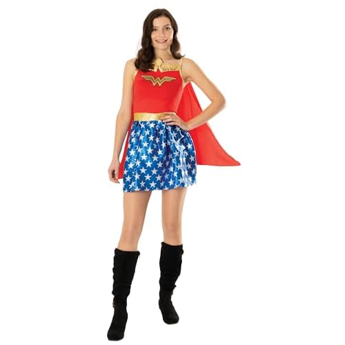 Rubies DC Justice League Wonder Woman - Disfraz de superhéroe para adultos, talla M de Reino Unido 12-14, Halloween