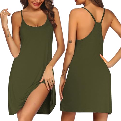 Image of Ekouaer Women's Racerback Sleeveless Nightgown