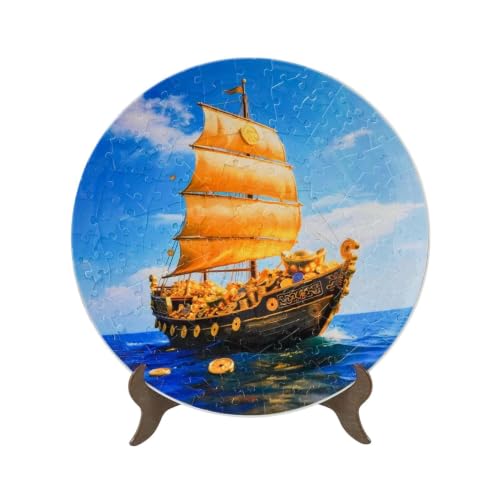 Puzzle en Plato: rompecabezas artísticos coleccionables con expositor de mesa