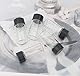 Rowiz 50 Stück 5 ml transparente Glasfläschchen, Flüssigkeitsprobenflasche, kleine Glasflasche mit schwarzem Schraubverschluss