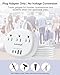 Thailand Power Adapter, Thailand Plug Adapter with 3 American Outlets 4 USB Ports (2 USB-C) Total 24W, Type O Plug Adapter for USA to Thailand, 4FT