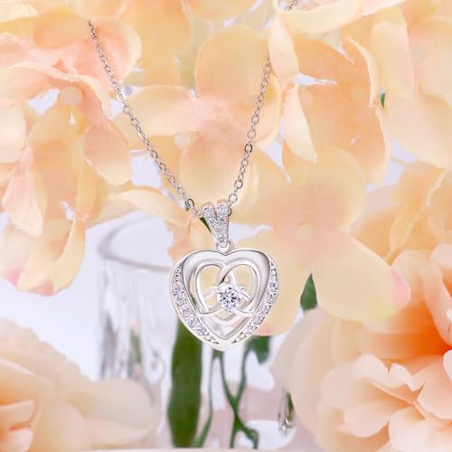 Image of Sterling Silver Pendant Necklace Charms Hypoallergenic Fashion Jewelry Dainty Valentines Day Birthday Gift for Women