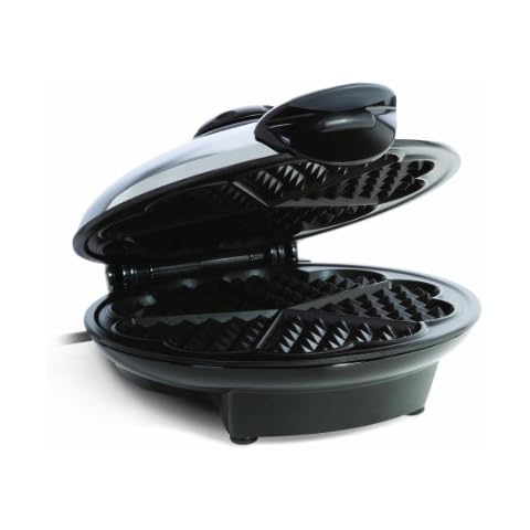 Euro Cuisine WM520 Heart Shaped Iron Waffle Maker - Eco-Friendly PTFE and PFOA Free Non Stick Plates, Perfect for V-Day & Special Occasions, 8-Inch Cover