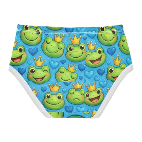 Joisal Cotton Girls Underwear Toddler Cute Cartoon Frog Blue Golden Cute Panties Girl Flower Briefs Underpants 2t2