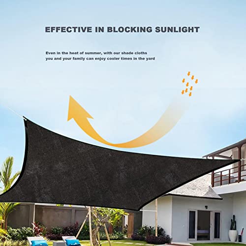 Pergola Sunblock Cloth, prostokątna markiza ogrodowa, Outdoor Sun Mesh Shade z Grommets, Rośliny Greenhouse Cover Fabric, Prywatność Fence Screening Netting,Black-2x10m/6.6x32.8ft