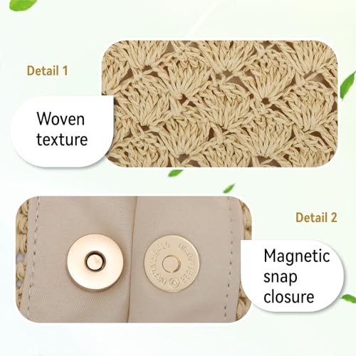 Freie Liebe Beach Bag for Women 2025 Summer Woven Shoulder Purses Straw Bags Boho Handbags for Vacation3