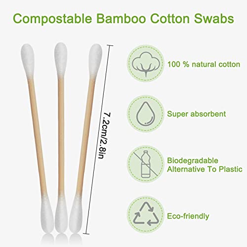【 Quality Assurance 】800 Pieces Double Precision Tips Cotton Swabs With Paper Stick, Double Pointed Shape Tips For Makeup, 4 Packs, 200 Pieces 1 Pack #TOP4