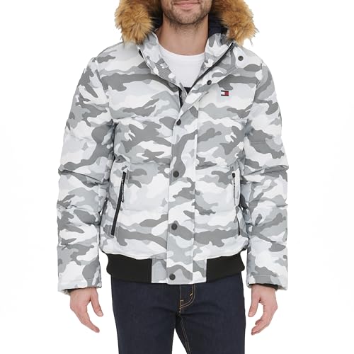 Image of Tommy Hilfiger Men's Arctic Cloth Quilted Snorkel Bomber Jacket (Standard and Big & Tall)