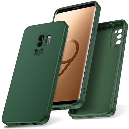 Watana Cover per Samsung Galaxy S9 plus S9+ Custodia in Silicone, Custodia Antiurto Case Sottile in Silicone TPU con Strato Interno in Fibra per samsung S9 plus S9+, Verde