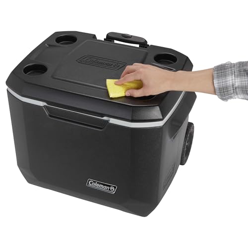 Coleman Xtreme 5 Day Wheeled Cooler – 50 Quart mantiene il ghiaccio fino a 5 giorni, nero