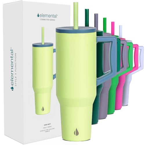 Image of Elemental Spill Proof 40oz Insulated Tumbler with Handle & Straw Travel Mug