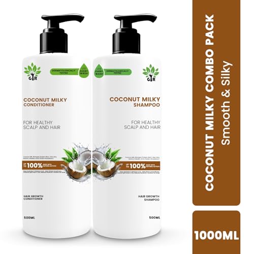 Image of GIR Coconut Milky Shampoo - 500ML & Conditioner - 500ML Combo - Special Coconut & Milk Formula - for strength & shine Hair