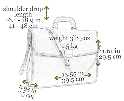Time Resistance Full Grain Leather Briefcase Handmade Brown Laptop Bag Classic Style #TOP5