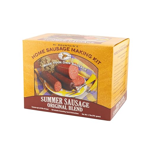 Hi Mountain Summer Sausage Seasoning & Cure ǀ ORIGINAL BLEND ǀ Casings are NOT Included ǀ Includes Seasoning, Cure, & Directions ǀ Ideal for Beef, Pork, Venison, Deer & Wild Game ǀ Makes up to 30 lbs