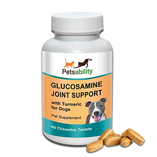 Petsability Glucosamine Chondroitin and Turmeric Supplement for Dogs - Provides Effective Arthritis Pain Relief and Anti-inflammatory Support for Joints (60 Bacon Flavored Chews)