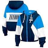 WEAR by Erin Andrews Women's Light Blue Tennessee Titans Color Block Full-Zip Windbreaker Jacket