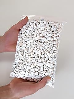 Landare Gravier Blanc 1,8 Kg - Gravier Aquarium - Gravier Decoratif - Cailloux Decoratif - Gravier Jardin Exterieur - Galet - Cailloux Aquarium Decoration (9-12 mm) (Blanc)