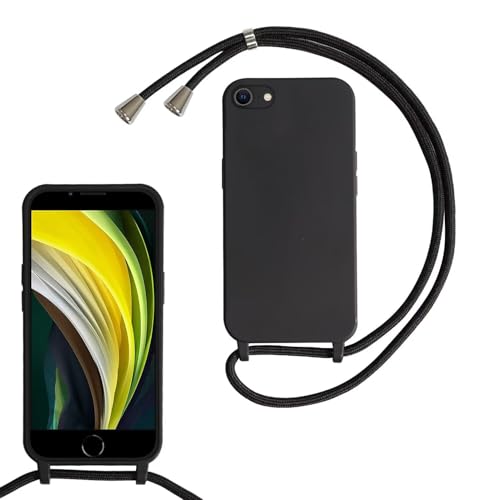 xinyunew Silicone Case with Rope for iPhone SE 2024, Soft Silicone Case with Adjustable Hanging Strap Necklace Neck Strap Chain Lanyard for iPhone SE 2024 (Black) xinyunew Silicone Case with Rope for iPhone SE 2024, Soft Silicone Case with Adjustable Hanging Strap Necklace Neck Strap Chain Lanyard for iPhone SE 2024 (Black)