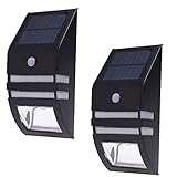 Solar Light, Nekteck Wireless Bright Solar Powered Motion Sensor Light, Street Light, Outdoor Light Security Light, For Patio Deck Yard Garden Home Driveway Stairs Outside Wall Pathway (2 Pack, Black)