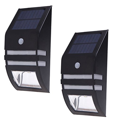 Solar Light, Nekteck Wireless Bright Solar Powered Motion Sensor Light, Street Light, Outdoor Light Security Light, For Patio Deck Yard Garden Home Driveway Stairs Outside Wall Pathway (2 Pack, Black)