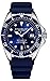 Produktbild Stuhrling Original Taucheruhr für Herren - Pro Diving Watch - Sportuhren für Herren mit verschraubter Krone wasserdichte Uhr 330 Ft.- Schwarz Analoge Gummiuhr, Quarzuhrwerk (Schwarz) (Blue)