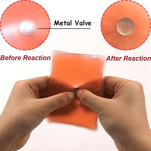 Reusable Click Instant Heat Packs, Pocket Hand Warmers, Snap It Hot/Cold Gel Heating Pad For Pain Relief, Sore Muscles, Stiffness, Aches & Pains (Large Red 4Pcs) #TOP2
