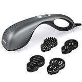 Naipo Masajeador eléctrico de Mano Portátil Percusión Función de infrarrojo y Vibración Ajuste de Velocidad para Relajar los Músculos en el Cuello Hombros Espalda Piernas