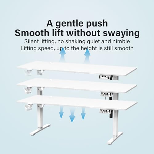 LCVXYERQ Mesa ajustável de 160 cm, mesa de pé elétrica, com altura ajustável, mesa de escritório em
