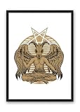 Din A4 Kunstdruck ohne Rahmen - Baphomet Illuminati 