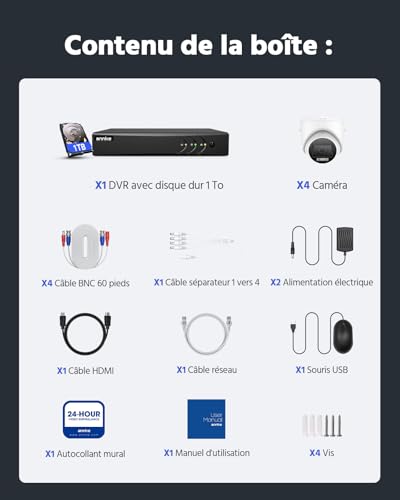 Kit Caméra Surveillance 3K Lite ANNKE: sécurité maison HD, 4 cams, 1To DVR Kit Caméra Surveillance 3K Lite ANNKE: sécurité maison HD, 4 cams, 1To DVR