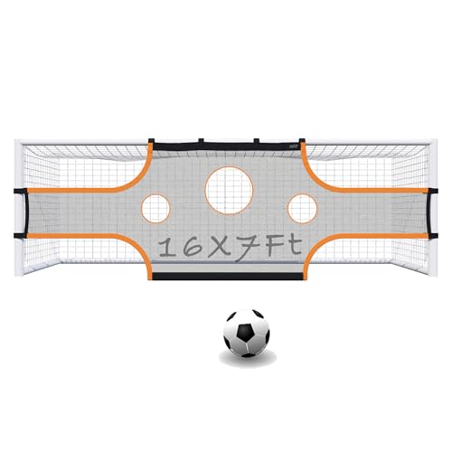 MR Soccer Goal Target Net 16x7 7 Players Soccer Field Net Professional Soccer Target Sheet Shooting Practice Training Aid for Scoring and Finishing