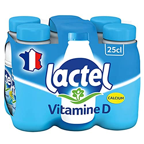Lactel Semidesnatado Leche enriquecida con vitamina D, 6 x 250 ml
