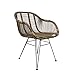 animal-design B-Ware Rattanstuhl Mars Korb-Stuhl Retro Sessel Lounge Loft Esszimmer Küche Bistro Balkon Terrasse mit Armlehne (braun)