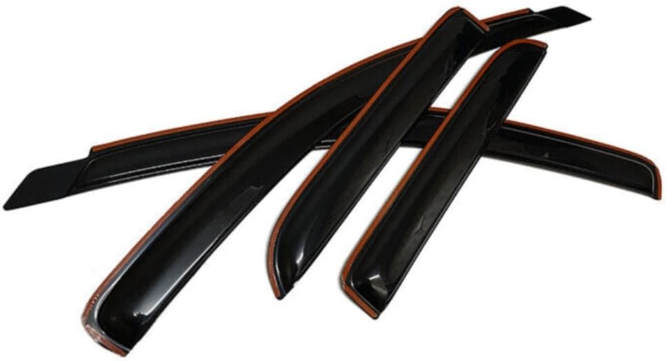 4pcs Sun Vent Wind Deflector Guard Window Visors Left Driver Side in Channel Mount Style Acrylic Dark Smoke Quad Cab for Dodge for Ram 1500 2002-2008 for Ram 2500/3500 2003-2009 4pc HR2409
