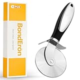 BondEron 1 Stück Pizzaschneider Groß Edelstahl – Sehr Scharfes Pizzarad mit Klingenschutz & Ergonomischem Griff für Pizza, Teig & Flammkuchen