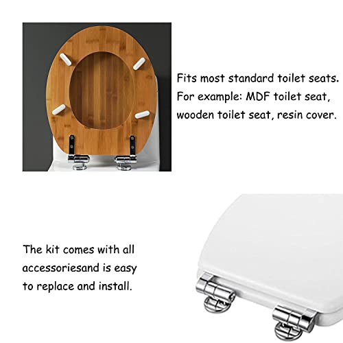 ZFYQ WC Sitz Scharniere, 1 Paar Toilettenscharniere aus Zinklegierung, Meisten Toilettendeckel Ersatzteile für Holz, Kunstharz, MDF, einschließlich Zubehör